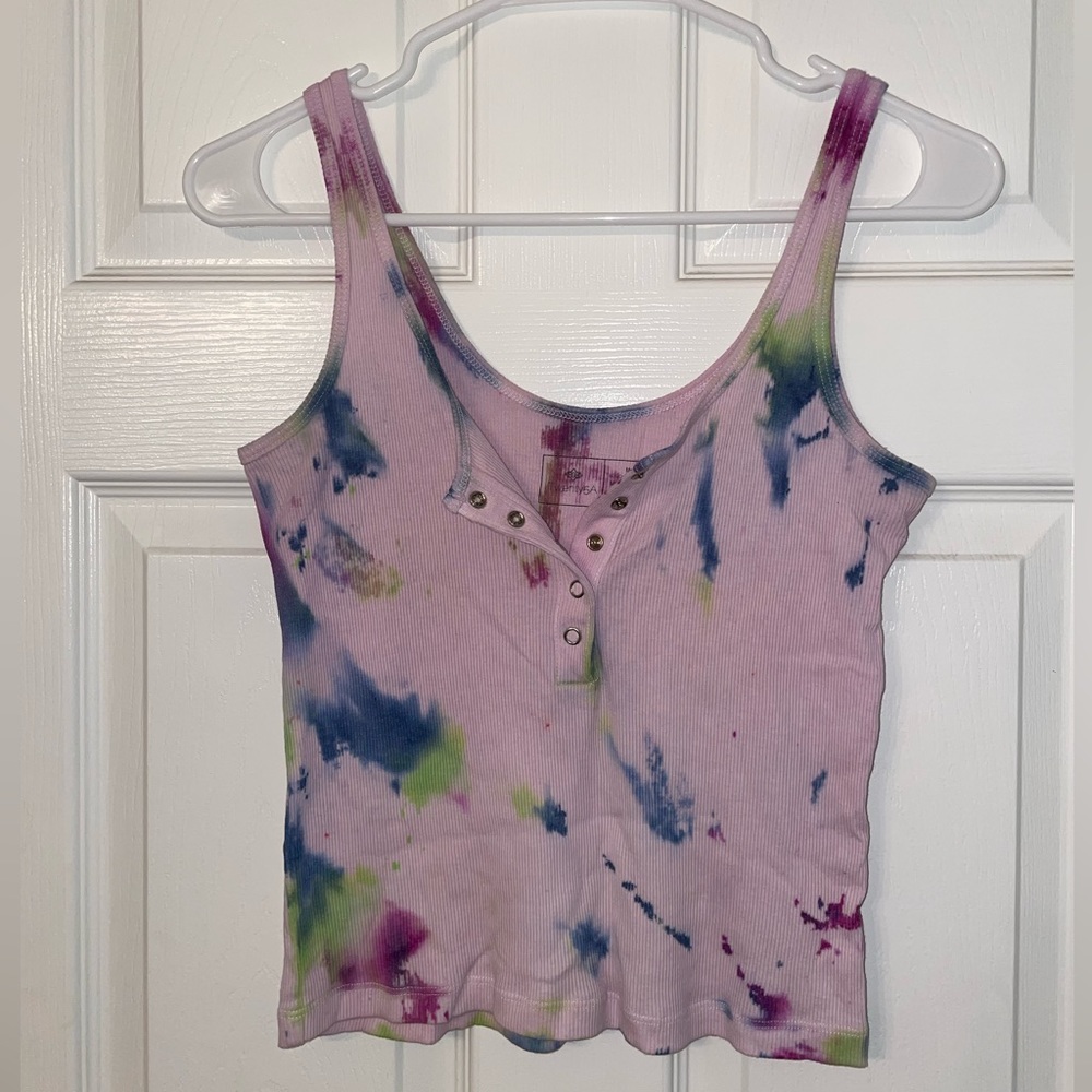 Tie-Dye Cropped Tank Top